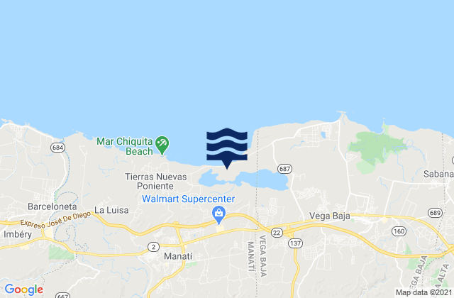 Coto Norte, Puerto Rico tide times map