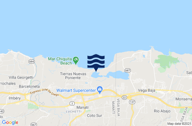Coto Norte Barrio, Puerto Rico tide times map