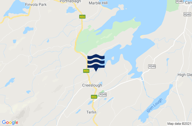 County Donegal, Ireland tide times map