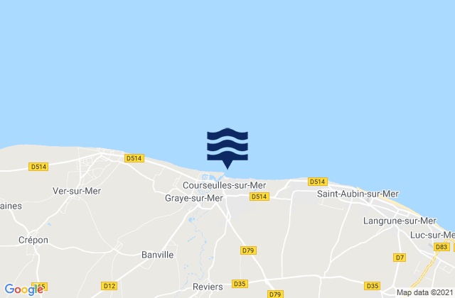 Courseulles-sur-Mer, France tide times map