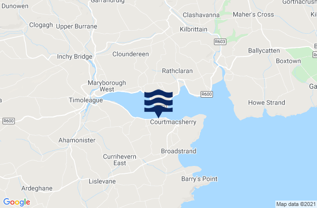 Courtmacsherry, Ireland tide times map