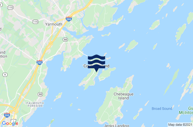 Cousins Island, United States tide chart map