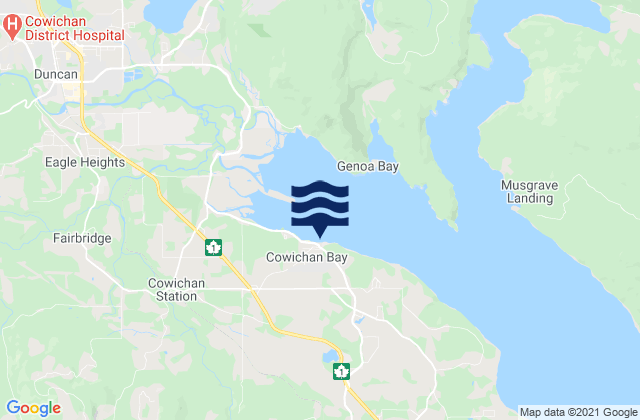 Cowichan Bay, Canada tide times map
