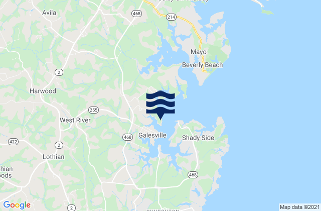 Cox Creek, United States tide chart map