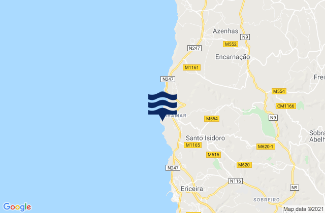 Coxos, Portugal tide times map