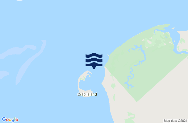Crab Island, Australia tide times map