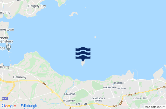 Cramond Island, United Kingdom tide times map