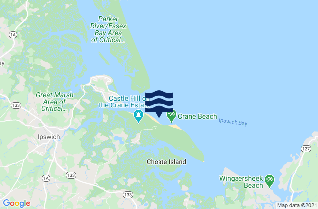 Crane Beach, United States tide chart map