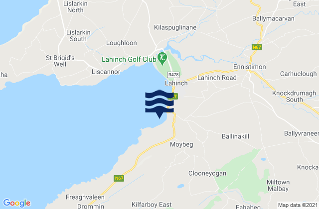 Cregg / Moy Beach, Ireland tide times map