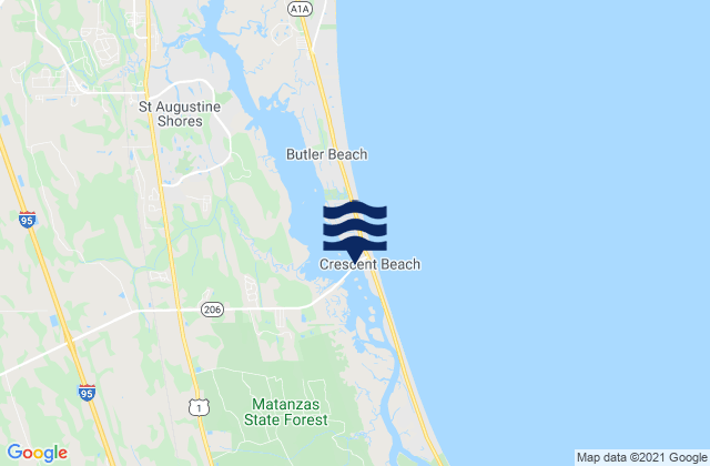 Crescent Beach Matanzas River, United States tide chart map