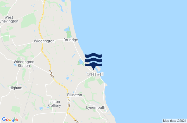 Cresswell, United Kingdom tide times map
