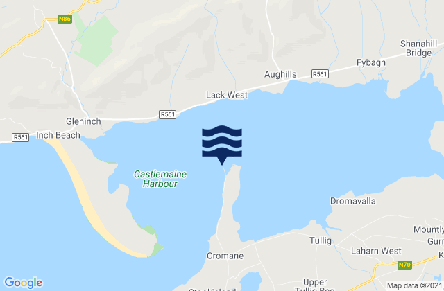 Cromane Point, Ireland tide times map