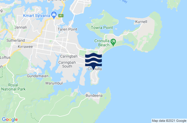 Cronulla Point, Australia tide times map