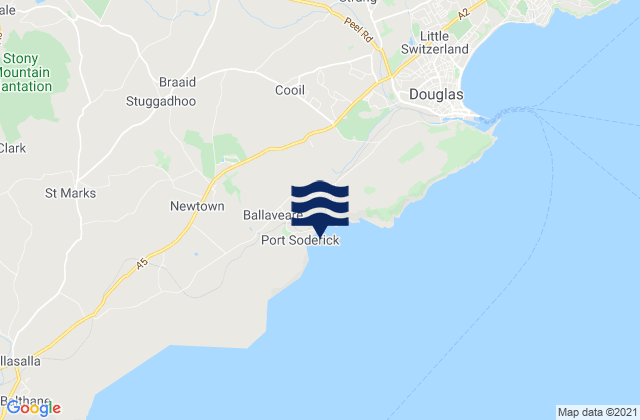 Crosby, Isle of Man tide times map