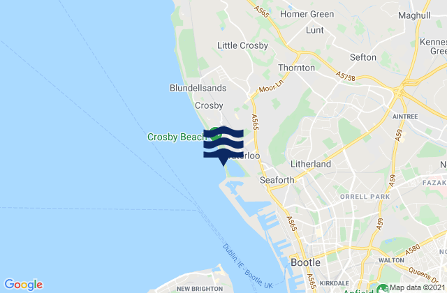 Crosby, United Kingdom tide times map