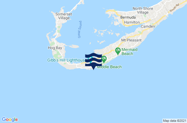 Cross Bay Beach, Bermuda tide times map
