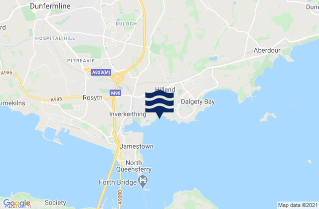 Crossgates, United Kingdom tide times map