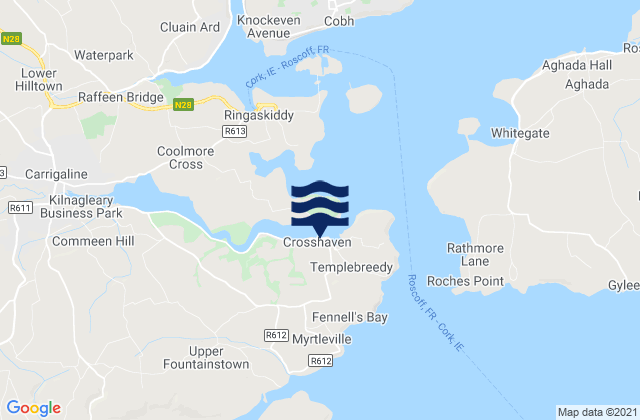 Crosshaven, Ireland tide times map