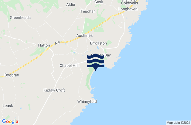 Cruden Bay Beach, United Kingdom tide times map