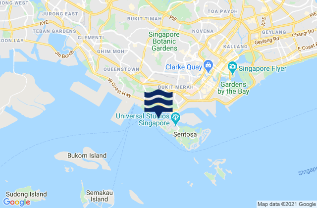 Cruise Bay, Singapore tide times map