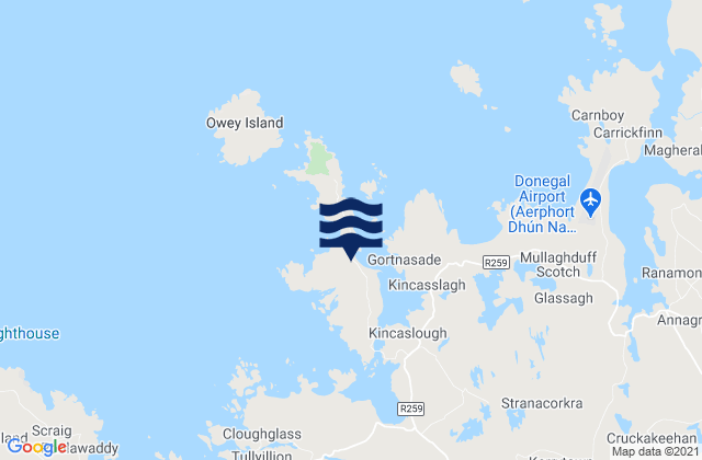 Cruit Island, Ireland tide times map
