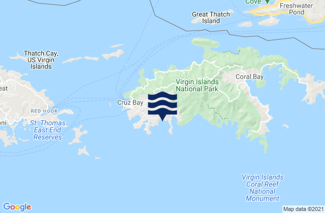 Cruz Bay, U.S. Virgin Islands tide times map