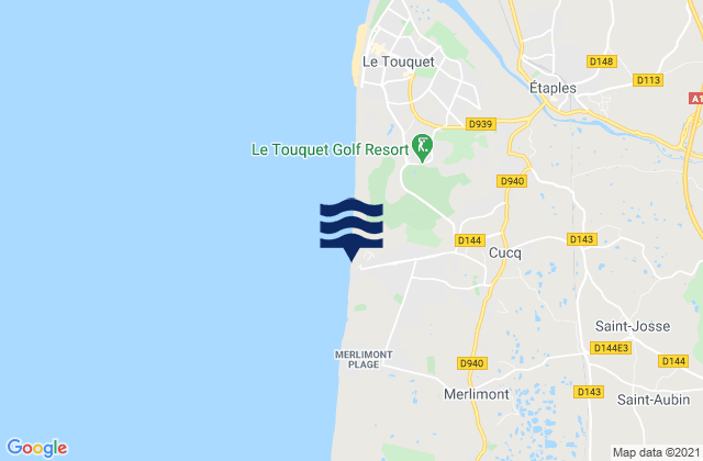 Cucq, France tide times map