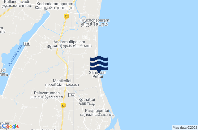 Cuddalore, India tide times map