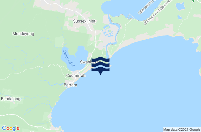 Cudmirrah Beach, Australia tide times map