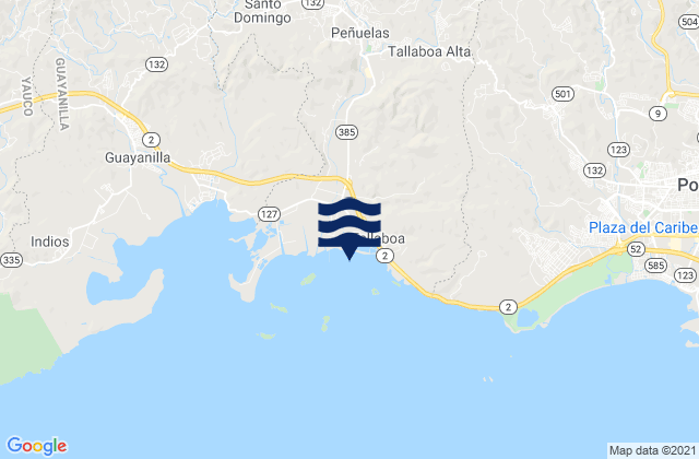 Cuebas Barrio, Puerto Rico tide times map