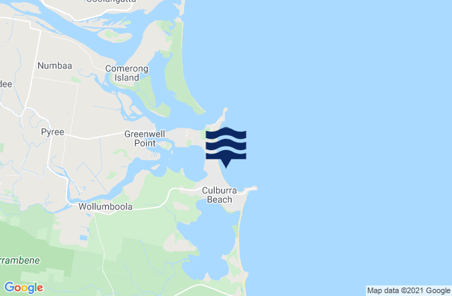 Culburra Beach, Australia tide times map
