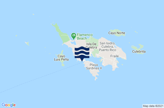Culebra, Puerto Rico tide times map