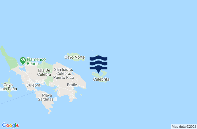 Culebrita Island, Puerto Rico tide times map
