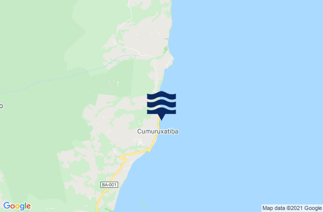 Cumuruxatiba, Brazil tide times map