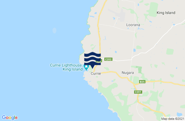 Currie, Australia tide times map