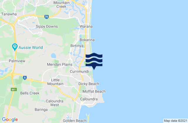 Currimundi, Australia tide times map