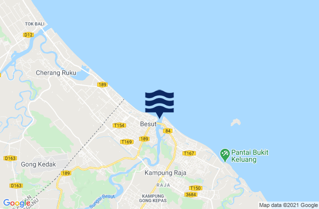Daerah Besut, Malaysia tide times map