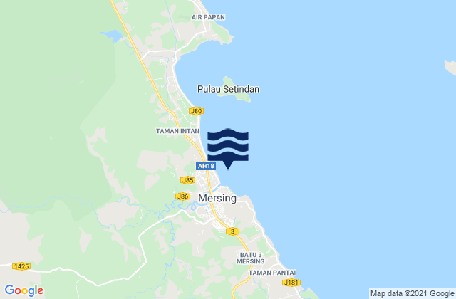 Daerah Mersing, Malaysia tide times map