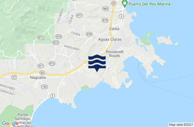 Daguao Barrio, Puerto Rico tide times map