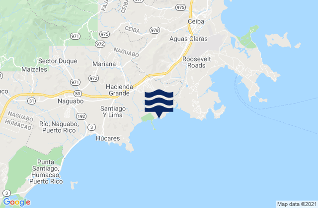 Daguao Barrio, Puerto Rico tide times map