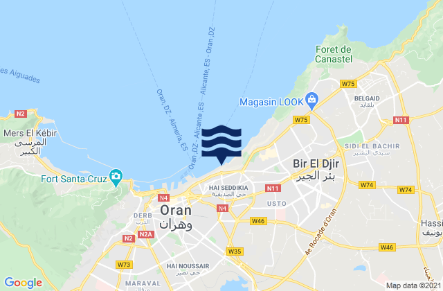 Daira d'Oran, Algeria tide times map