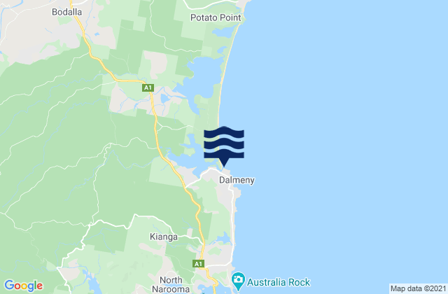 Dalmeny Beach, Australia tide times map