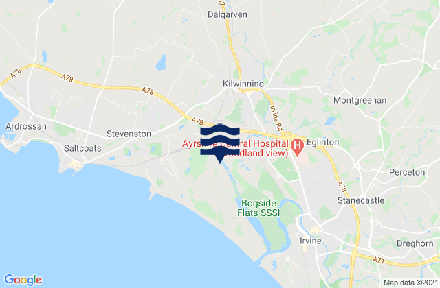 Dalry, United Kingdom tide times map