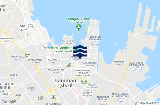 Dammam, Saudi Arabia tide times map