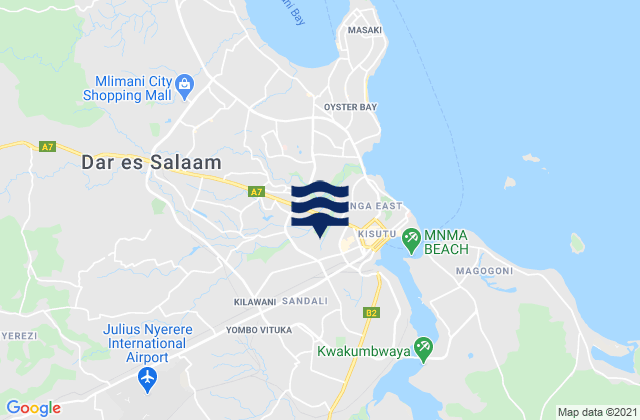 Dar es Salaam, Tanzania tide times map