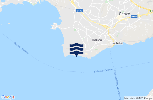 Darica, Turkey tide times map