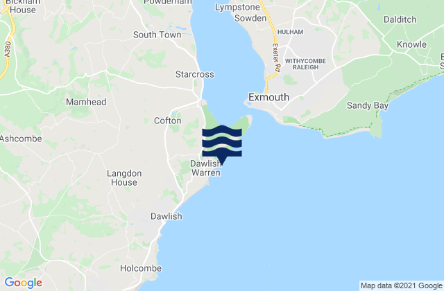 Dawlish Warren Beach, United Kingdom tide times map