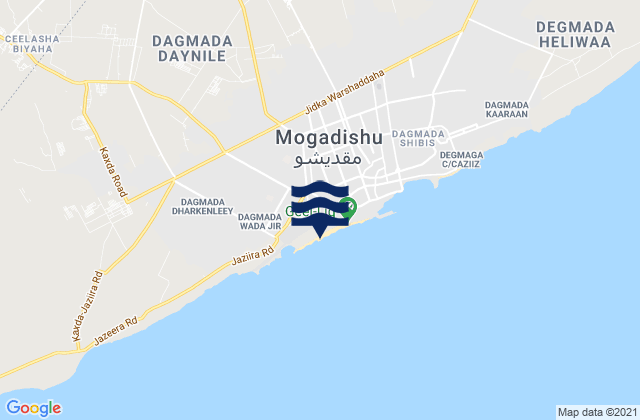 Daynile, Somalia tide times map
