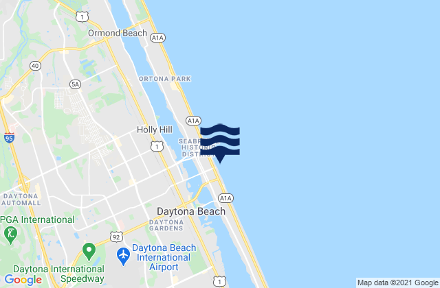 Daytona Beach (Ocean), United States tide chart map