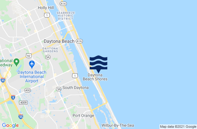 Daytona Beach Shores, United States tide chart map